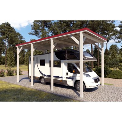 Holzbrüder Ralf na karavan bílá/červená 4 x 7 m – HobbyKompas.cz