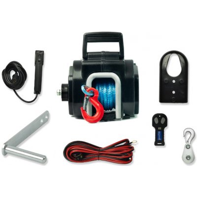 Elektrický přenosný naviják 2,7t 12V syntetické lano 9m HUSARWINCH – Sleviste.cz