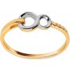 Prsteny iZlato Forever zlatý kombinovaný prsten s gravírováním Nekonečno IZ24711