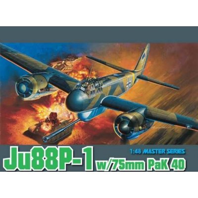 Dragon Model Kit letadlo 5543 Ju88P-1 w/75mm PaK 40 1:48