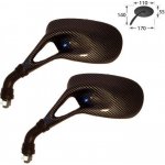 Univerzální mini zrcátka AERO, plastová, carbon, 2x pravý závit M10 | Zboží Auto