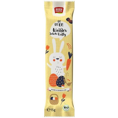 Rosengarten Bio Lízátko bílá čokoláda zajíček 15 g – Zboží Dáma