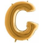 GRABO fóliový balónek PÍSMENO ZLATÉ G 102cm,40" nafukovací – Zboží Dáma