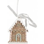 Hnědá závěsná vánoční ozdoba perníková chaloupka Gingerbread 6*1*8 cm Clayre & Eef – Hledejceny.cz