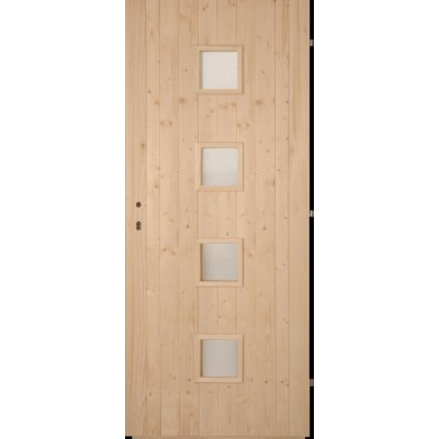 Tomáš Hrdinka Palubkové dveře Quatro střed smrk 90 x 198,5 cm Levé – Hledejceny.cz