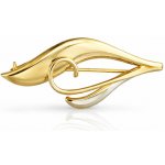 Lillian Vassago Brož s motivem listu, kombinované zlato LLV22-GBR010 – Sleviste.cz