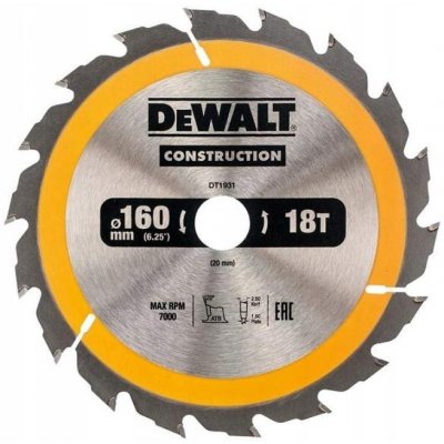 Řezný kotouč DeWalt DT1931-QZ 160 x 20 mm 18 zubů