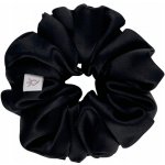 Hedvábná gumička do vlasů černá velikosti M od Qrown – Zboží Dáma