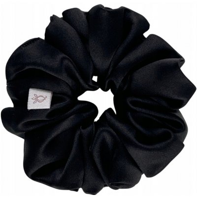 Hedvábná gumička do vlasů černá velikosti M od Qrown – Zboží Dáma