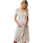 Dámská noční košile na kojení těhotenská noční košilka z jemného pružného materiálu se zipem 1D1664 béžová – Zboží Dáma