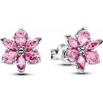 PANDORA stříbrné náušnice Růžové květiny 292633C02 – Zboží Dáma