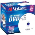 Verbatim DVD-R 4,7GB 16x, printable, jewel, 10ks (43521) – Hledejceny.cz