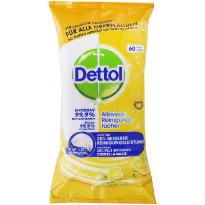 Dettol antibakteriální čistící ubrousky Citron a máta 60 ks – Zboží Mobilmania