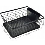 Odkapávač na nádobí Brunbeste kovový černý 36 cm x 30 cm x 14,5 cm – Sleviste.cz