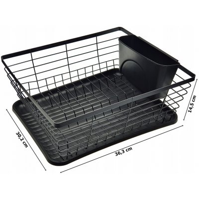 Odkapávač na nádobí Brunbeste kovový černý 36 cm x 30 cm x 14,5 cm – Sleviste.cz