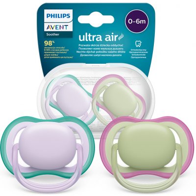 Avent Philips šidítko Ultra air neutral dívka fialová 2ks