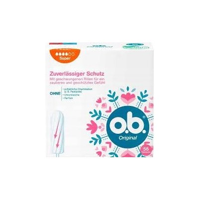 O.B. tampon Super bez aplikátoru bez chlóru 56 ks – Hledejceny.cz