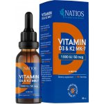 Natios Vegan Vitamin D3 & K2 MK-7 1000 IU & 50 mcg Kapky v MCT oleji 30 ml – Hledejceny.cz
