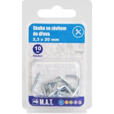 skoba se závitem do dřeva 20x2,3mm Zn (10ks) – Hledejceny.cz