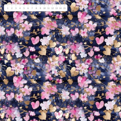 Třešňové květy na tmavě modré teplákovina by MIMI [supreme] – Zboží Mobilmania