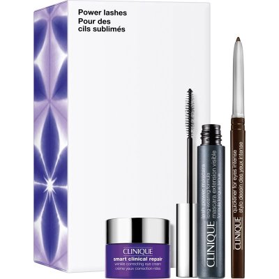 Clinique Power Lashes Set Smart Clinical Repair Wrinkle Correcting Eye Cream vyplňující oční krém pro korekci vrásek 5 ml + Lash Power Mascara 01 Black Onyx řasenka pro prodloužení řas 6 ml + Quicklin – Hledejceny.cz