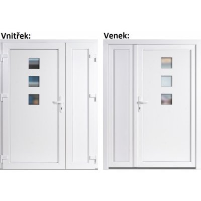 Soft Dvoukřídlé vchodové plastové Ella+Panel Plný Bílá/bílá levé 130 x 200 cm – Zboží Mobilmania