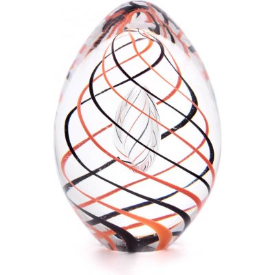 Artcristal Bohemia Skleněné těžítko vajíčko 01, Červená / Černá, 7 cm | České sklo z rodinné sklárny – Hledejceny.cz