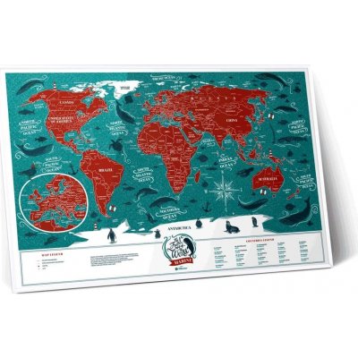 Stírací mapa světa, Travel Map Marine World, 60x40 cm – Zbozi.Blesk.cz