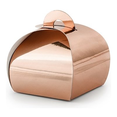 PartyDeco Krabička malá oblá růžovozlatá 10 ks – Zboží Dáma