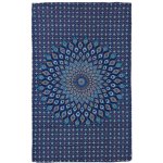 Sanu Babu přehoz na postel modro-zelený s Mandalou z pavích per 200 x 130 cm – Zboží Dáma