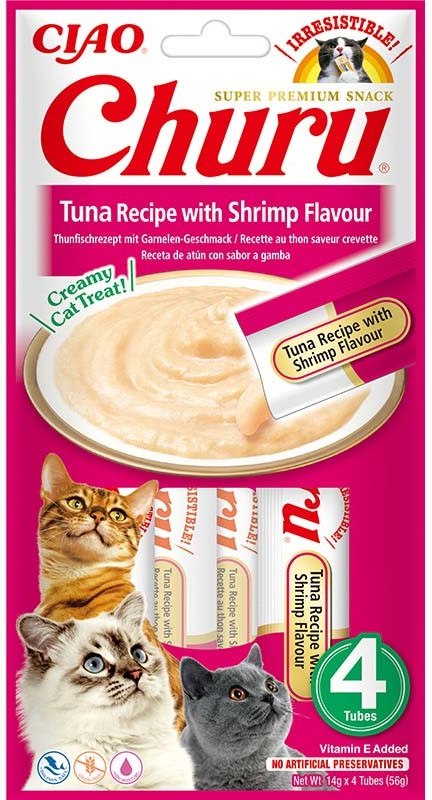 Inaba Churu cat snack tuňák s krevetovou příchutí 4 x 14 g