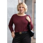 Italy fashion Třpytivý svetr GLANS Vínová – Zboží Mobilmania
