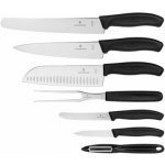 Sada kuchyňských nožů se škrabkou a vidličkou na maso Victorinox Swiss Classic 7 ks, černá – Zboží Mobilmania