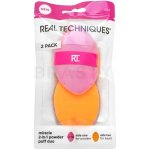 Real Techniques Miracle 2-In-1 Powder Puff Duo víceúčelové labutěnky pro nanášení pudrových a tekutých produktů 2 ks růžová – Zboží Dáma