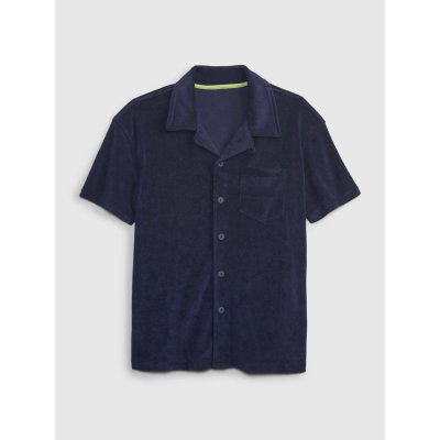 GAP 856626-00 dětská košile s rozhalenkou tmavě modrá – Zboží Dáma