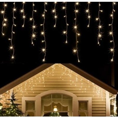 DENR Vánoční světelný závěs 500 LED venkovní + ovladač teplá bílá černý kabel – Hledejceny.cz