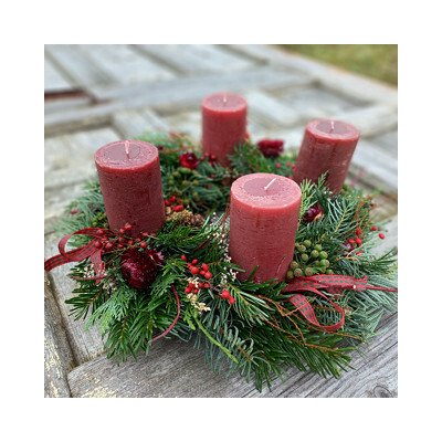 Balkonika Adventní věnec červený rustikální 35 cm – Zbozi.Blesk.cz