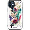 Pouzdro a kryt na mobilní telefon Apple Pouzdro Mobiwear Glossy Apple iPhone 12 - G017G Pírka a květy