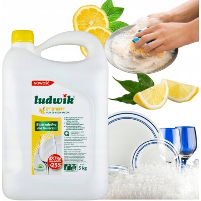 Ludwik Tekutý prostředek na mytí nádobí citron 5 l – HobbyKompas.cz