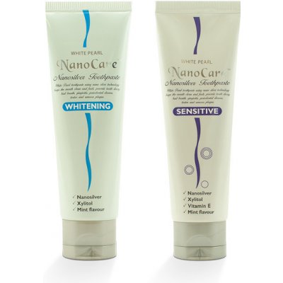 VitalCare CZ s.r.o. Sada zubních past White Pearl NanoCare Whitening 100 g + Sensitive 100 g – Hledejceny.cz