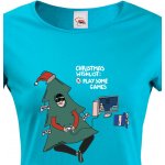 Bezvatriko.cz Dámské vánoční tričko Christmas wishlist play some games Modrá – Hledejceny.cz