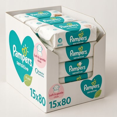Pampers Sensitive dětské čisticí ubrousky 15 x 80 ks – Zboží Dáma