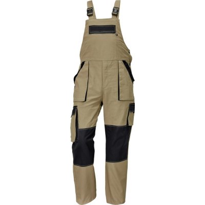 Cerva MAX SUMMER montérkové pracovní kalhoty s laclem Písková / Černá