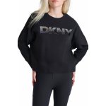 DKNY mikina OMB SEQ LOGO P/O BLK/GUNMETAL – Zboží Dáma