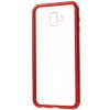 Pouzdro a kryt na mobilní telefon Pouzdro JustKing zadní s magnetickým rámečkem a tvrzeným sklem Samsung Galaxy J6 Plus - červené