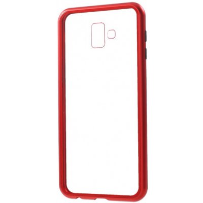 Pouzdro JustKing zadní s magnetickým rámečkem a tvrzeným sklem Samsung Galaxy J6 Plus - červené