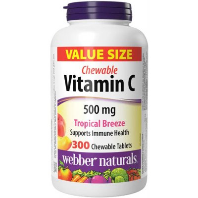 Webber Naturals Vitamin C 500 mg tropical breeze 300 tablet – Hledejceny.cz