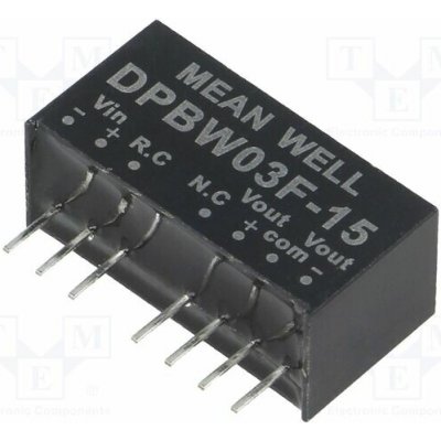 MEAN WELL DPBW03F-15 Měnič: DC/DC; 3W; Uvst: 9÷36VDC; Uvýst: 15VDC; Uvýst2: -15VDC; SIP8 – Hledejceny.cz