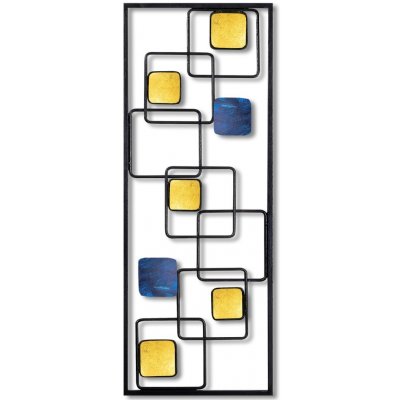 Wallity Nástěnná kovová dekorace INFINITE žlutá/modrá – Zboží Mobilmania