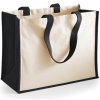 Nákupní taška a košík Westford Mill Jutová nákupní taška WM422 Black 42x33x19 cm